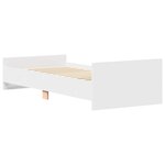 vidaXL Cadre de lit sans matelas blanc 100x200 cm bois d'ingénierie