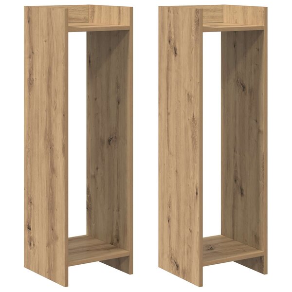 vidaXL Support de Plante 2 pc Chêne Artisanal 30 x 30 x 100 cm