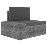 vidaXL Salon de jardin 8 Pièces avec coussins Gris Résine tressée