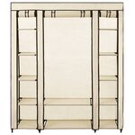 vidaXL Armoire avec compartiments et tiges Crème 150x45x176 cm Tissu