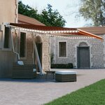vidaXL Auvent automatique capteur de vent/LED 450x300 cm Orange marron
