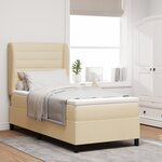 Lit à ressorts vidaXL avec matelas Crème 90x200 cm Tissu