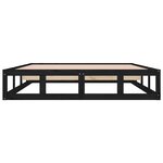 vidaXL Cadre de lit sans matelas noir 120x190 cm bois massif