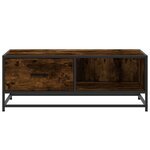 vidaXL Table basse chêne fumé 90x57x35 cm bois d'ingénierie et métal