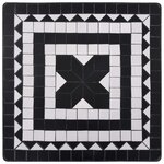 vidaXL Ensemble de bistro 3 Pièces mosaïque Carreau céramique noir Blanc