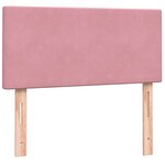 vidaXL Sommier à lattes de lit avec matelas et LED rose 80x220 cm velours