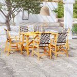 vidaXL Ensemble à manger de jardin 7 Pièces Bois d'acacia solide