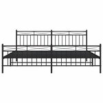 vidaXL Cadre de lit métal sans matelas avec pied de lit noir 193x203cm