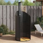 vidaXL Douche d'extérieur noir 100x100x241 5 cm poly rotin bois acacia