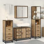 vidaXL Ensemble de mobilier de salle de bain 4 Pièces chêne artisanal