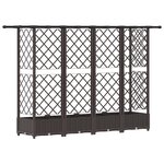 vidaXL Lit Élevé avec Treillis et Toit Marron 202 5 x 40 x 121 cm PP