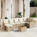 vidaXL Salon de jardin avec coussins 8 Pièces beige résine tressée