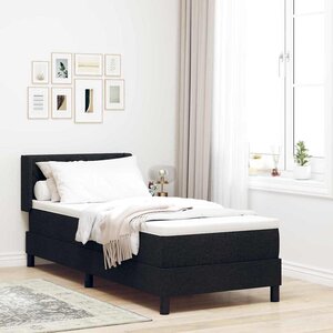 vidaXL Lit à ressorts avec tête de lit Noir 200 x 80 cm tissu