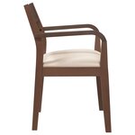 vidaXL Chaises à manger coussins 2 Pièces marron bois massif caoutchouc