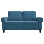 vidaXL Canapé à 2 places Bleu 120 cm Velours