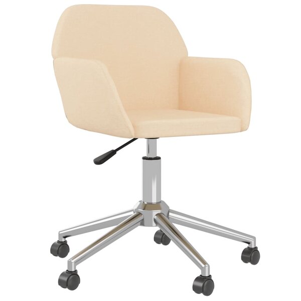 vidaXL Chaise pivotante de bureau Crème Tissu