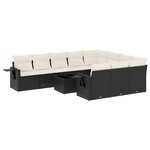 vidaXL Salon de jardin 11 Pièces avec coussins noir résine tressée