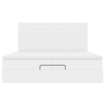 VidaXL Cadre de lit ottoman avec matelas blanc 200x200 cm similicuir