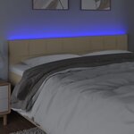 vidaXL Tête de lit à LED Crème 180x5x78/88 cm Tissu
