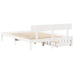 vidaXL Cadre de lit sans matelas blanc 135x190 cm bois de pin massif
