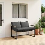 vidaXL Ensemble de canapé de jardin Noir et anthracite Acier
