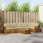 vidaXL Ensemble de canapés d'extérieur 7 pc Naturel et Beige Polyester