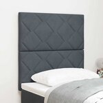 vidaXL Tête de lit LED avec reliefs en diamants gris foncé  80 cm  en velours.
