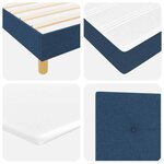 vidaXL Lit boxspring avec matelas avec matelas Bleu 90 x 190 cm tissu