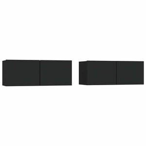 vidaXL Meubles TV 2 Pièces Noir 80x30x30 cm Bois d'ingénierie