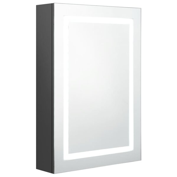 vidaXL Armoire de salle de bain à miroir LED Gris 50x13x70 cm