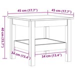 vidaXL Table basse cire marron 45x45x40 cm bois massif de pin