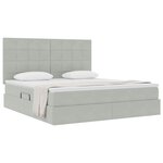 vidaXL Lit avec rangement et matelas Gris clair 160 x 200 cm Velours