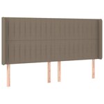 vidaXL Sommier à lattes de lit matelas et LED Taupe 180x200 cm Tissu
