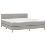 vidaXL Sommier à lattes de lit avec matelas Gris clair 180x200cm Tissu