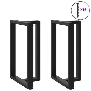 vidaXL Pieds de table de bar en T  2 pièces  noir  60 x 35 x (90-91) cm  acier