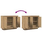 vidaXL Buffet chêne artisanal 92x35x75 cm bois d'ingénierie