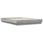 vidaXL Cadre de lit avec LED sans matelas sonoma gris 150x200 cm