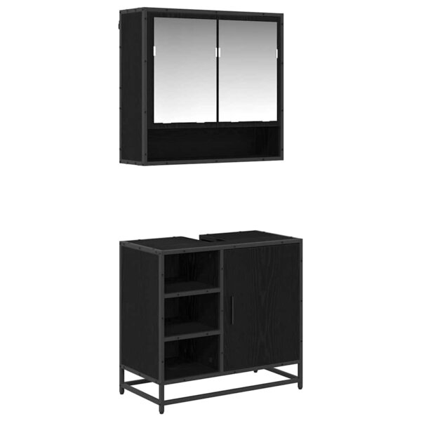 vidaXL Ensemble de mobilier de salle de bain 2 Pièces Chêne noir