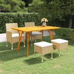 vidaXL Ensemble de salle à manger de jardin 5 Pièces Beige