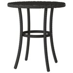 vidaXL Ensemble de bistro 3 Pièces avec coussins noir résine tressée