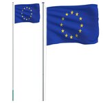 vidaXL Drapeau de l'Europe et mât 6 23 m Aluminium