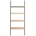 vidaXL Étagère inclinée à 4 niveaux Marron clair et noir 64x34x150 5cm