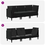 vidaXL Ensemble de meubles pour le salon 3 Pièces Noir Velours