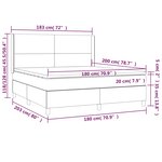 vidaXL Sommier à lattes de lit matelas LED Gris foncé 180x200 cm Tissu