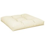 vidaXL Coussin de palette crème 80x80x12 cm tissu