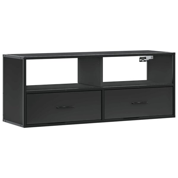 vidaXL Meuble TV noir 100x31x39 5 cm bois d'ingénierie et métal