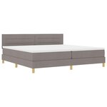 vidaXL Lit à ressorts avec coussin Taupe 200 x 200 cm tissu