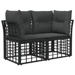 vidaXL Loveseat d'extérieur 2 pièces 2-Nombre de places