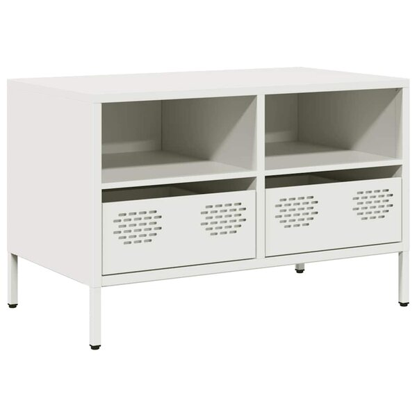 vidaXL Meuble TV blanc 68x39x43 5 cm acier laminé à froid