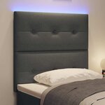 vidaXL Tête de lit LED avec bandes LED Gris foncé 80 cm tissu